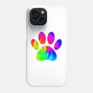 Tie Dye Dog Paw Print Graphic Phone Case