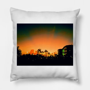 Palm Tree Sunset Pillow