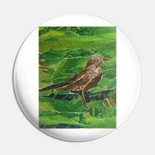 Brown Bird in the Green Grass Pin