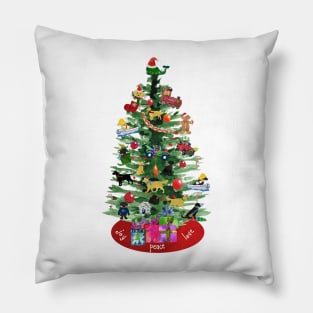 Preppy Dog Christmas Tree Pillow