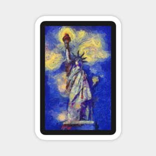 Freedom in flames Van Gogh Monet Cézanne Magnet