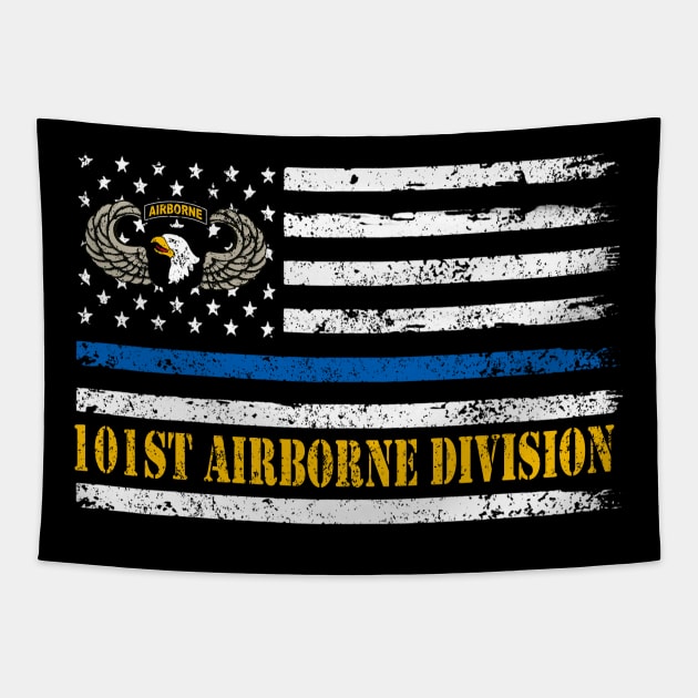 Proud 101st Airborne Division Veteran American Flag Mens Tapestry by floridadori