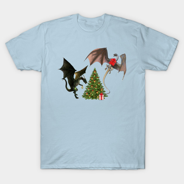 Disover Dragons Decorating the Christmas Tree - Dragon - T-Shirt