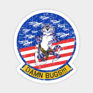 Grumman F-14 Tomcat - Damn Bugs!!! Grunge Style Magnet