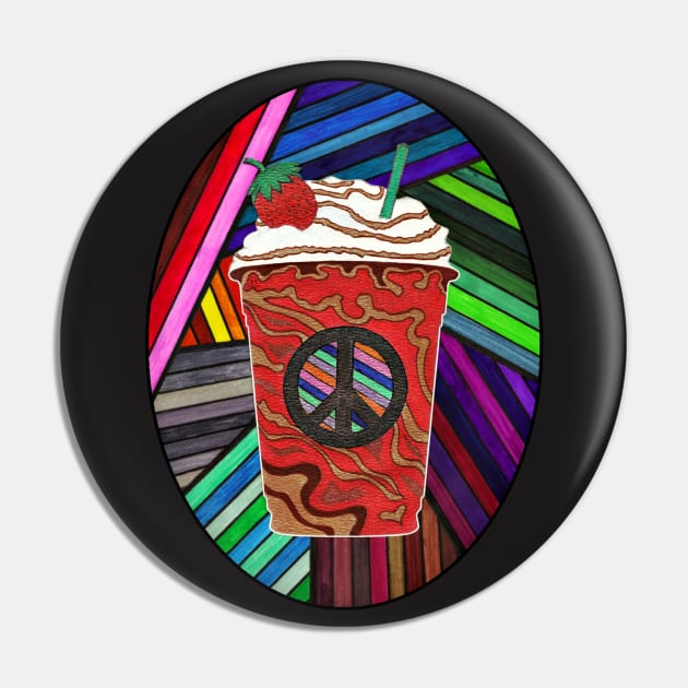 Psychedelic Frappuccino Pin by ARTWORKandBEYOND