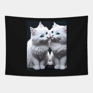 White Cats - Modern Digital Art Tapestry