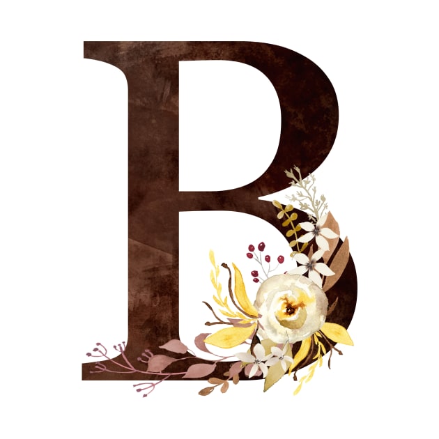 Floral Monogram B Lovely Autumn Foliage by floralmonogram