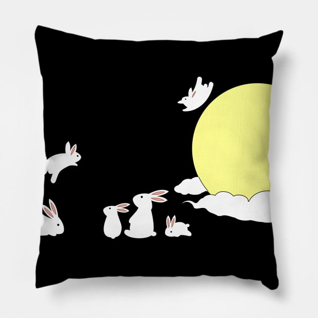 Bunnies at the Sun Pillow by SPAZE