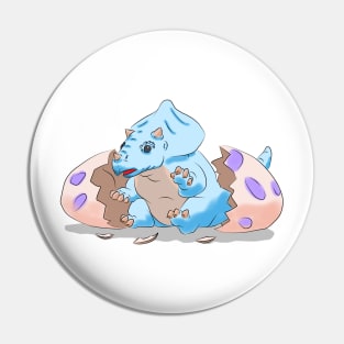 Baby Blue Triceratops Pin