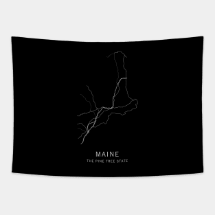 Maine State Road Map Tapestry