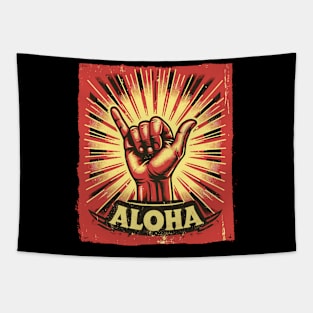 Aloha Hawaiian - Hawaii Shaka Sign Tapestry