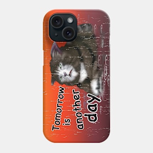 sad wet wise cat Phone Case