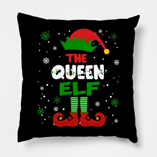 Queen Elf Christmas Funny Family Pajama Matching Xmas Pillow by Audell Richardson