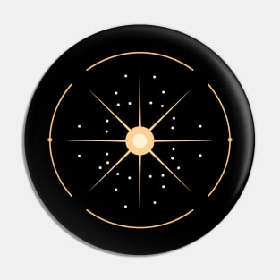 Minimal Sun Logo, Celistial Astronomy Space Art Pin