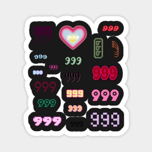 999 angel number aesthetic pack colorful Magnet