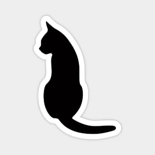 Sitting cat black silhouette Magnet