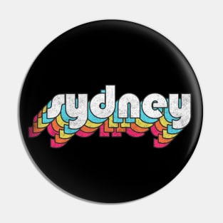 Sydney  / Retro Faded Style Typography Design Pin