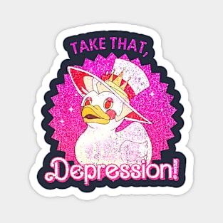 Take that Depression Lucifer Duck Glitter Style Magnet