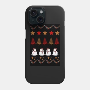 Christmas Trees and Snowman - Novelty Phone Case