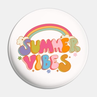 Summer vibes Retro  groovy Pin