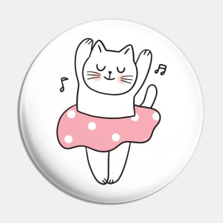 CUTE GIRL CAT DANCING With Music Notes Pin