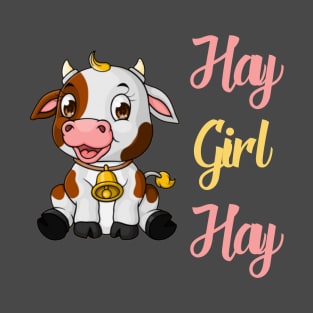 Hay Girl Hay Cow Farmhouse T-Shirt