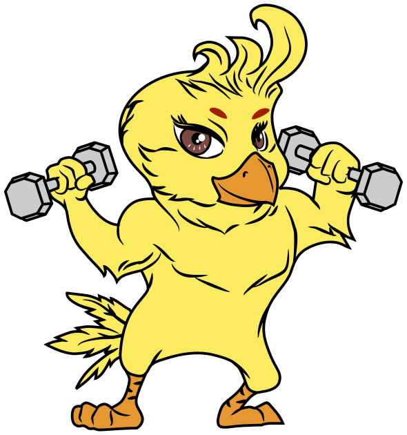 GYM CHICKEN CARTOON Kids T-Shirt by beanbeardy