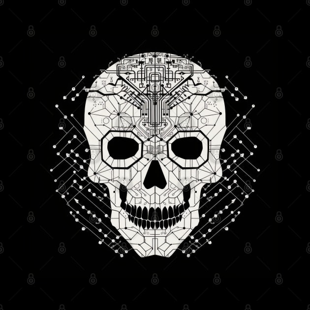 Circuit board skull by RosaliArt