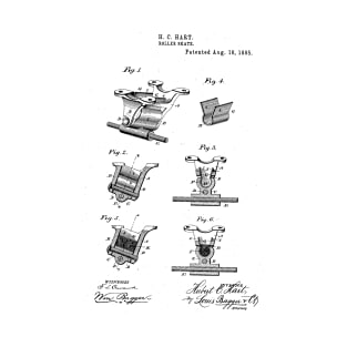 Roller Skate Vintage Retro Patent Hand Drawing Funny Novelty Gift T-Shirt