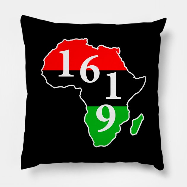 1619 Black History Month Africa Flag Pillow by UrbanLifeApparel