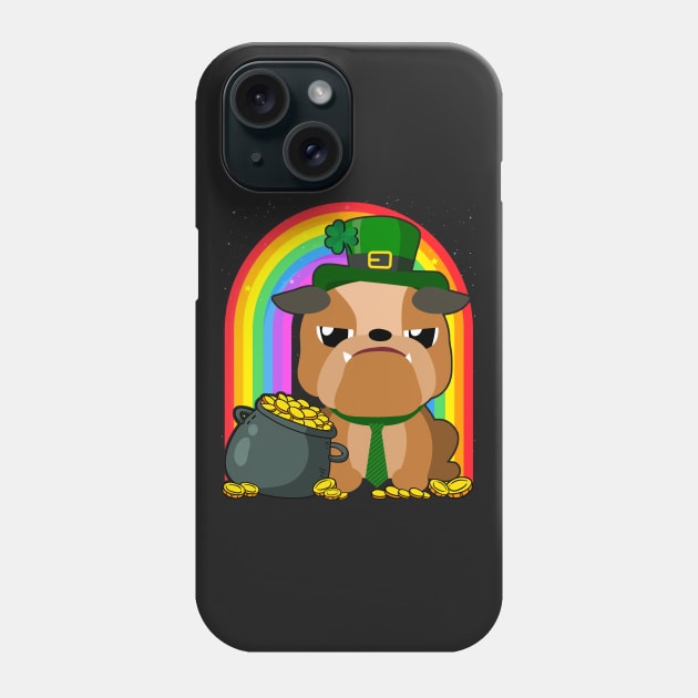 Bulldog Rainbow Irish Clover St Patrick Day Dog Gift product Phone Case by theodoros20