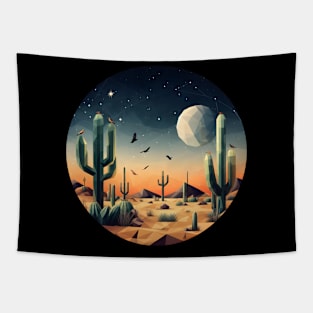 Polygonal Desert with Cactus Tapestry