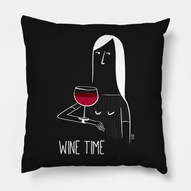 It' wine time [white] Pillow by idisegnidiflora