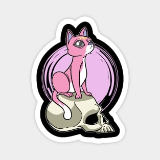 Pastel Goth Cat Skull Kawaii Magnet