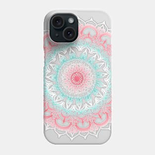 Teal & Coral Glow Medallion Phone Case