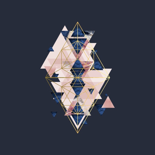 Blush Pink and Navy Geometric by UrbanEpiphany