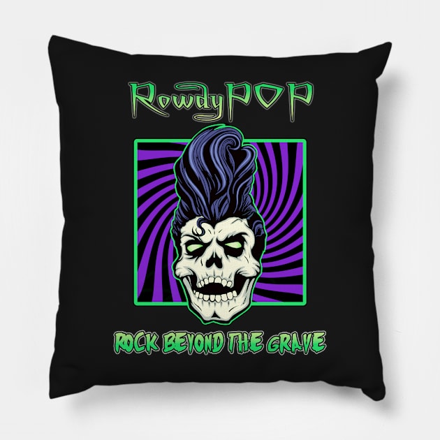 Rock Beyond the Grave Pillow by RowdyPop