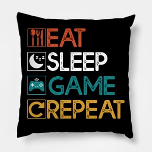 Eat Sleep Game Repeat Gift Gaming Lovers Gift Pillow