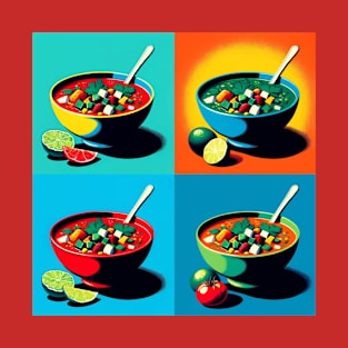 Vibrant Pop Menudo Art - Mexican Cuisine T-Shirt