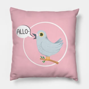 Cute Bird saying hello cartoon design Pillow