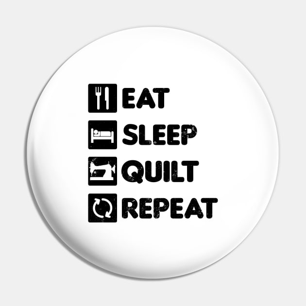 Quilting Grandma Shirt | Eat Sleep Repeat Gift Pin by Gawkclothing