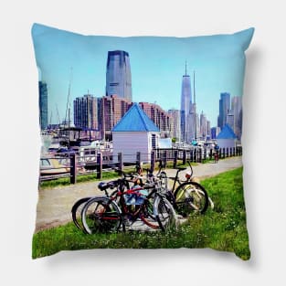 Liberty State Park - Parked Bicycles Pillow