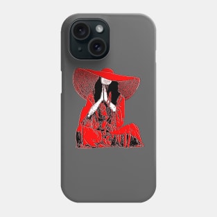 temple vibes serenity meditative pose fashionable hat moments Phone Case