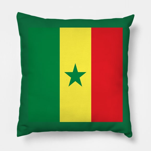 Senegal Flag Pillow by flag for all