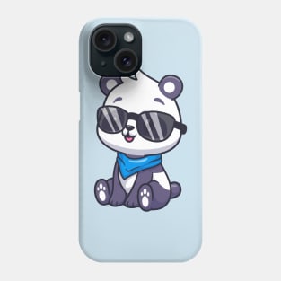 Cute Panda Sitting Wearing Glasses Cartoon Phone Case