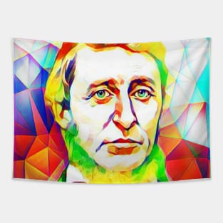 Henry David Thoreau Colourful Portrait | Henry David Thoreau Artwork 12 Tapestry