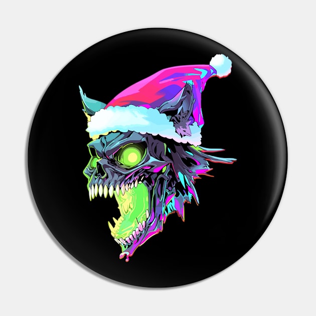 Christmas Party Zombie Cat EDM Xmas Pin by QQdesigns