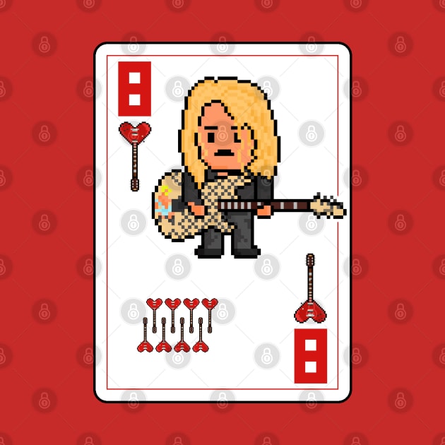 Pixelrockstars Eight of Hearts Playing Card by gkillerb
