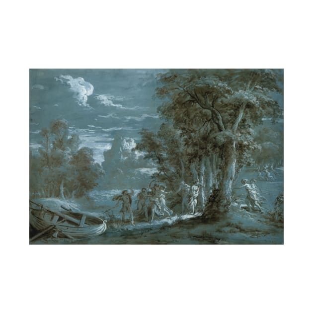 Landscape with a Scene from Fenelon's Telemaque by Jean-Jacques Lagrenee by Classic Art Stall