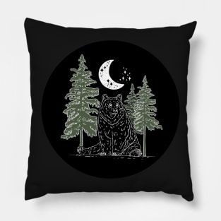 woodsy bear print Pillow